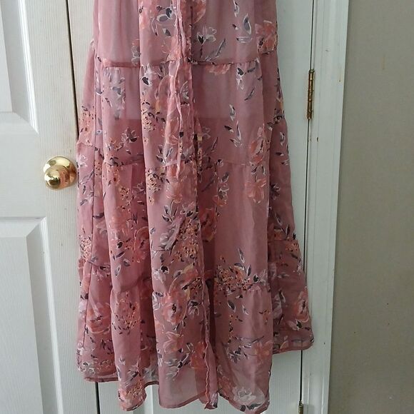 Live 4 Truth boho mauve duster kimono dress tie at waist closure Sz 1X NWOT - Picture 2 of 8